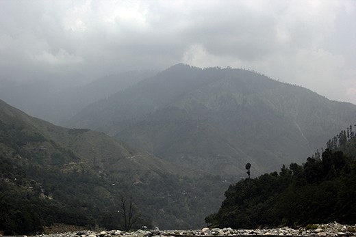 River between the high mountains.