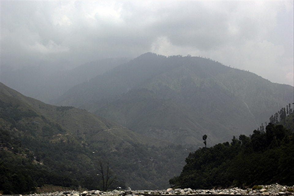 River between the high mountains.