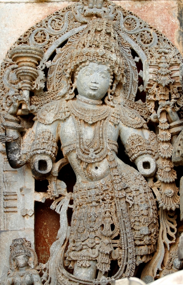 Halebidu temple, this temple is dedicated to lord Shiva.

The construction of the temple had started in 1121 AD and continued for around 90 years, but never finished completely yet it remains a marvel. Reason of incomplete work is every time the work started it was attacked by rival dynasty.

The material used for both temples is soap stone which is soft and easy to carve when taken out from earth and gets harder over prolonged exposure to the atmosphere.

The archaeological survey of India has taken up the restoration of the broken pillars, Strewn inscriptions and disfigured idols. These temples are being considered as UNESCO world heritage sites. 