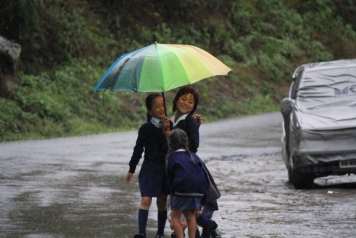 Joy in the drizzle. Happiness in their blood. 