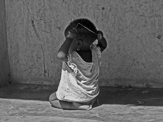 Feeling Lost: As it was ours, this was Maria's first day living at the orphanage.