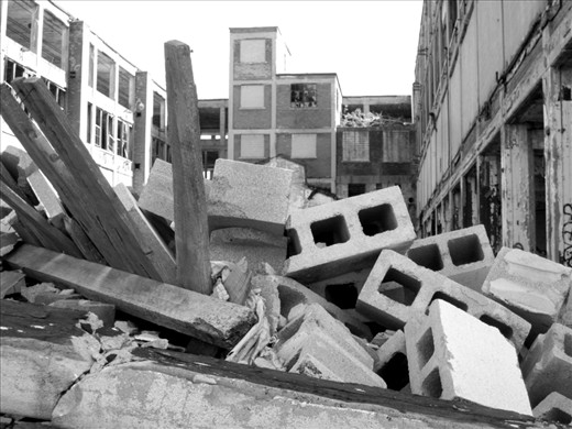 The once 'building blocks' of this Detroit site have crumbled down, only waiting to be built back up again.