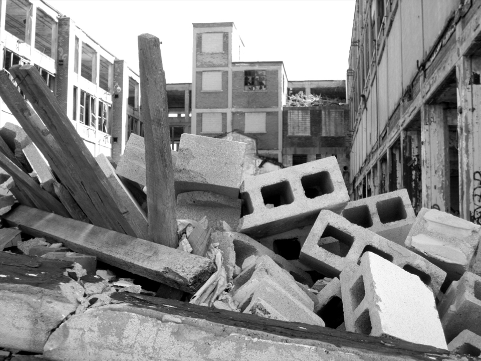 The once 'building blocks' of this Detroit site have crumbled down, only waiting to be built back up again.