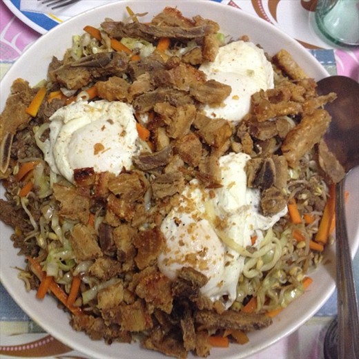 Pancit batil patung served family-style