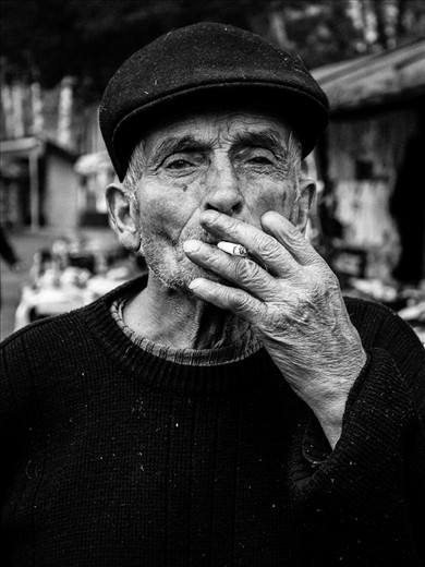 A special encounter near the monastery in Voroneṭ, the most interesting and touching of all my travel. A 90-year-old man who still works as a farmer. He admitted that it has been a miracle for him to come back home alive after taking part in the Second World War. All wrinkles emphasizing his hard life disappeared in the vivid light of his eyes. He kept smoking and smiling willing to speak about his family and to ask information about where I come from. At the end of our conversation he wisely expressed his gratitude to life and confessed that he is a happy man.