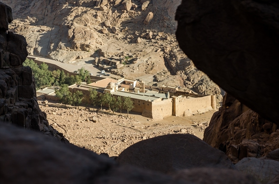 The monastery: in early morning we climbed more than 1000 stair down to reach St. Catherine monastery; According to the UNESCO report (60100 ha / Ref: 954), this monastery is one of the oldest working Christian monasteries in the world, a huge building standing since the year 800. it gives an idea of how human work can ecologicaly live between nature.

Dahab is a quite small city in south Sinai, it is a touristic attraction for all nature lovers, and these 5 photos are not pure nature photos! they all have some human touch, telling the story of the enormous peacefully beautiful nature enclosing and containing the limited and balanced human manipulation; opposite to what we see in urban areas and huge modern cities - where we cannot watch stars, or sunset, or even enjoy a quite time!
