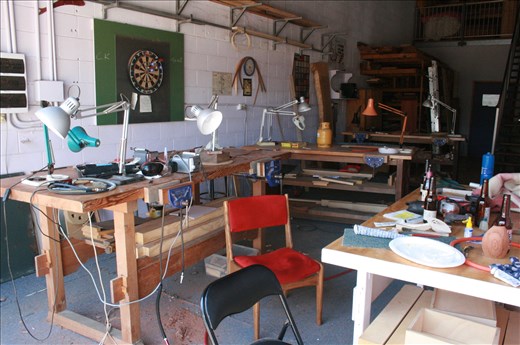 Richard's studio in Brizzy, Penland app in progress