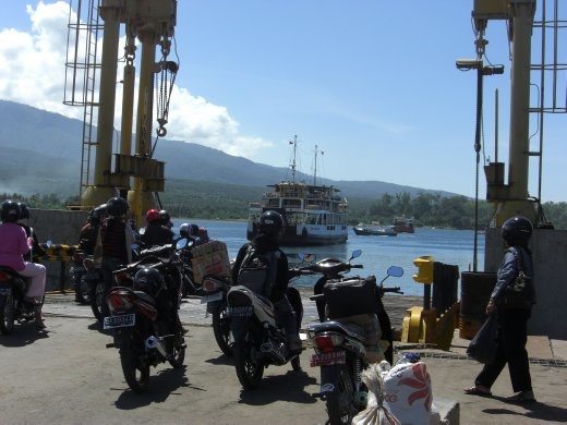 Bikies waiting for the ferry