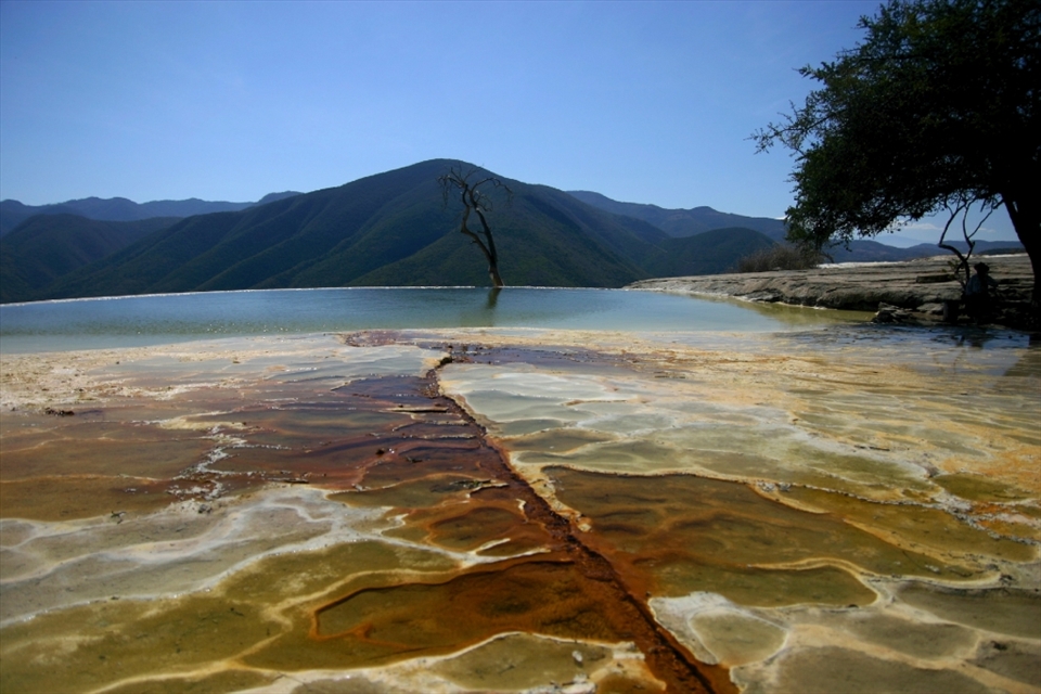 Hierve El Agua, hot springs near Oaxaca, Mexico are a beautiful site and great retreat for both locals and tourists alike.