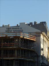 Words written on a beautiful building soon to be hidden by glass and concrete.: by mhannas, Views[297]