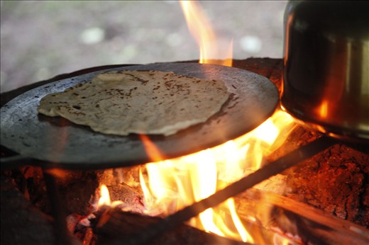 While camping in the jungle, we made tortillas over our fire for most of our meals