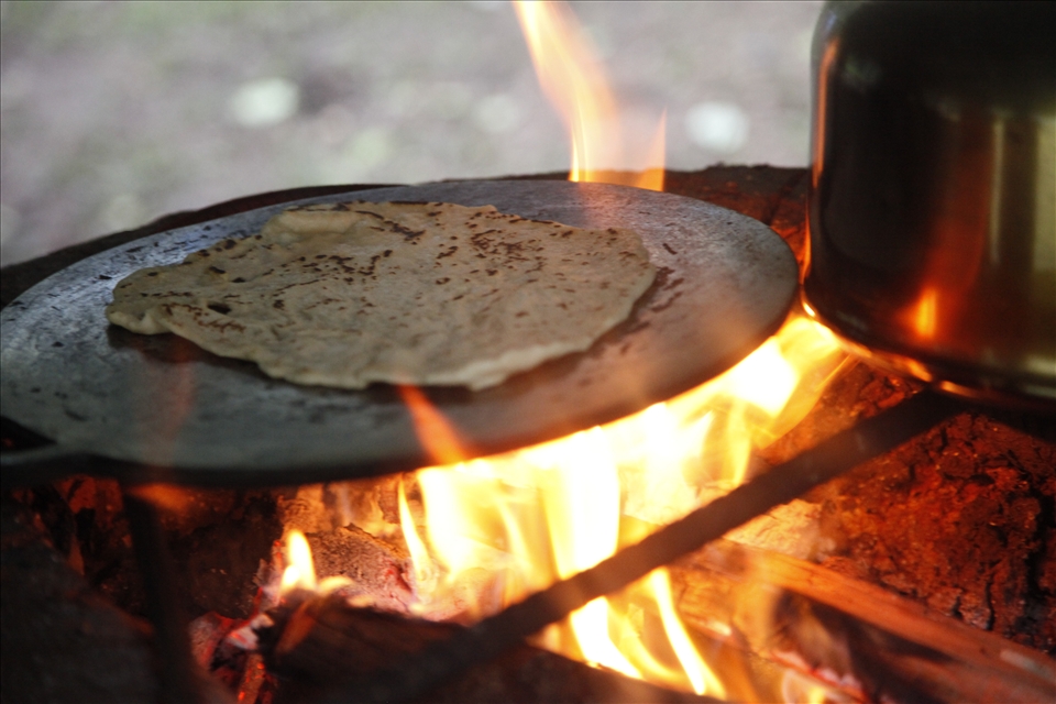 While camping in the jungle, we made tortillas over our fire for most of our meals