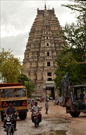 A reasonably empty passageway remains in a place where days earlier you would have to shuffle your way through a bustling bazaar in order to reach the Virupaksha temple.: by michael_james_martin, Views[238]