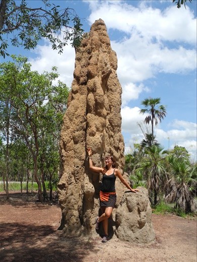 posing with a huge termite mound. as you do.