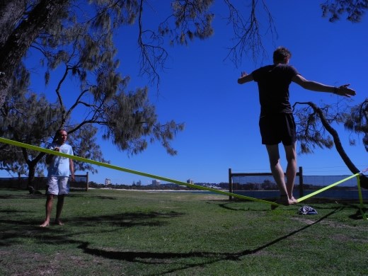 yay slack line! they make it look so easy! :/