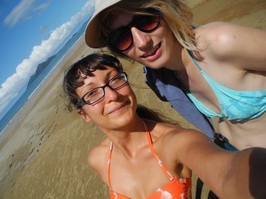 happy gals at mission beach.