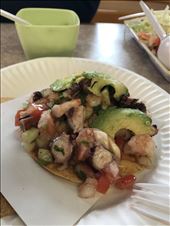 First meal in Ensenada: Tostada of mixed seafood ( tostada mixta): by midlife_nomad, Views[278]