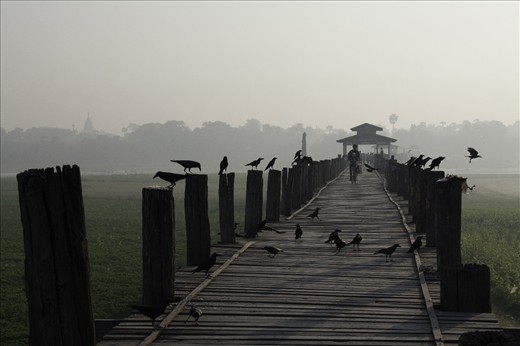 After Sunrise at U Bein Teak Bridge, Burma