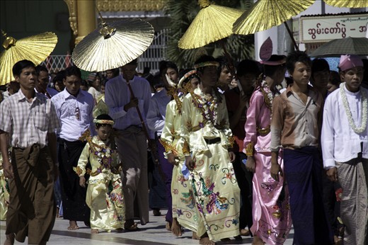 Shinbyu Parade at Shwedegon Pagoda, Yangon Burma