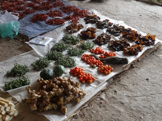 comprando los víveres...