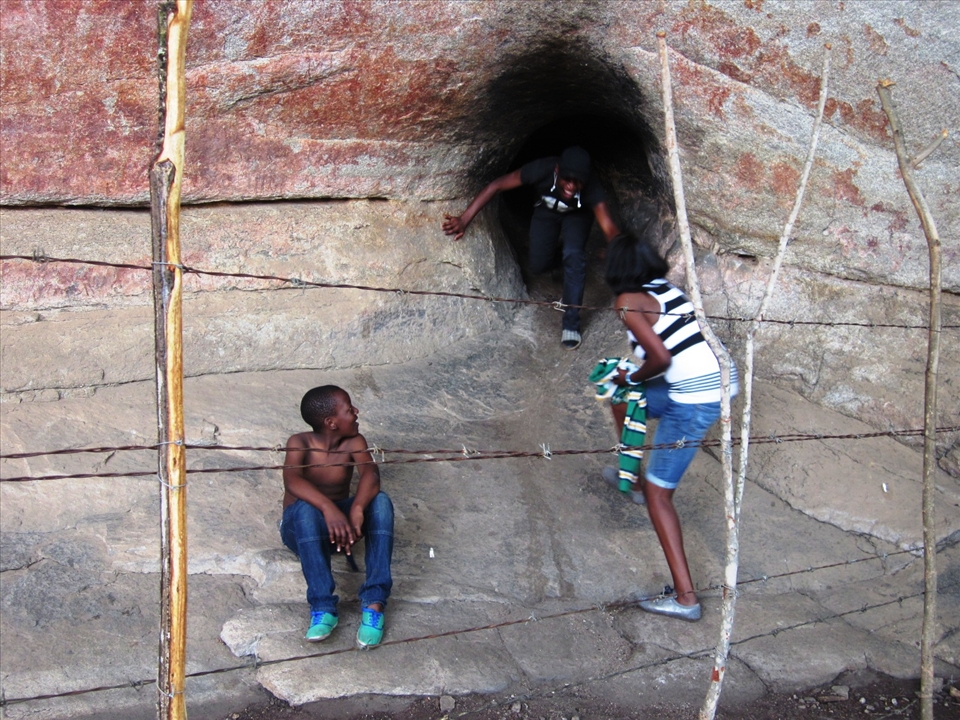 exiting the cooking hole