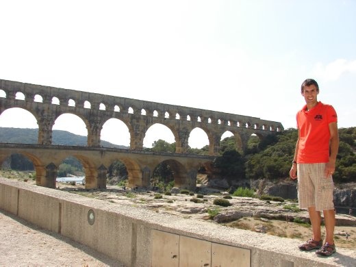 Maneesh at the Pont du Gard. Super impressive.
