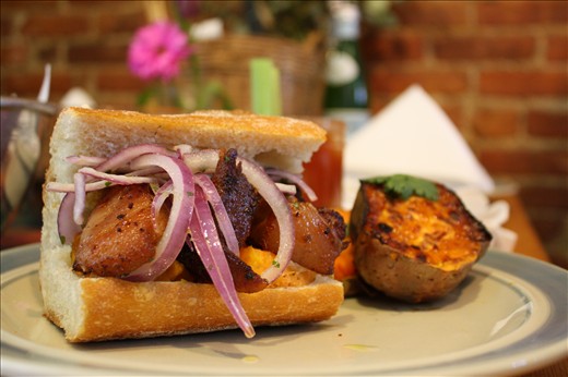 Right before the first bite