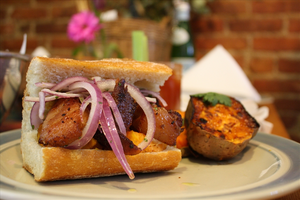 Right before the first bite