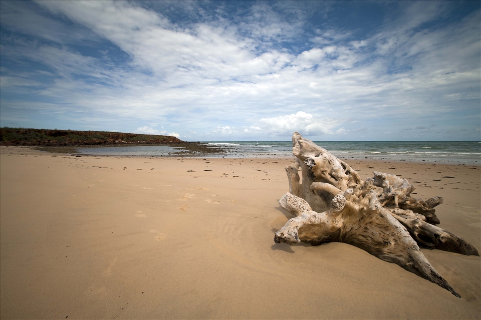 Amongst the porous rock, red dust and machinery are little jewels all along the Arufura coast line, like this example “Little Bondi” Barinjura.  Known for its beautiful sandy beach and ideal surf conditions, locals from all around Gove enjoy year round fishing and dry season surfing here. Located approximately 39 km from Nhulunbuy, Little Bondi is accessible by 4WD only.