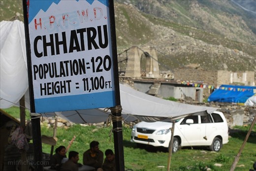 I spoke too soon. Light rains have caused a landslide just big enough to force an impromptu stop in the village of Chhatru - population 120 at 11,100 feet. Chhatru's only cafe makes a killing that night. With nothing to do but wait for morning and hope for clear roads, stranded travellers (local and international) pass time with chow mein and chai.