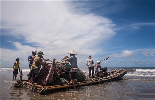 Preparing to sail to  the ocean,hoping for a good day with a boat full of fishes.
