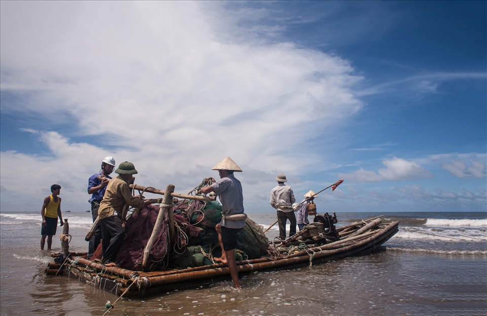 Preparing to sail to  the ocean,hoping for a good day with a boat full of fishes.