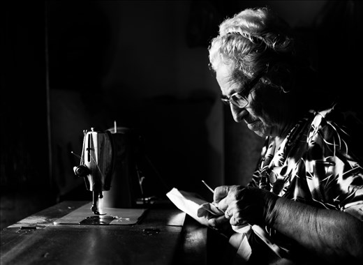 My grandmother Carmelita, who cares and offers gifts sewn by herself for the who