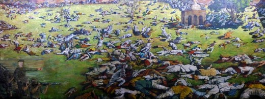 Painting of the Jallianwala Bagh massacre : https://en.wikipedia.org/wiki/Jallianwala_Bagh_massacre