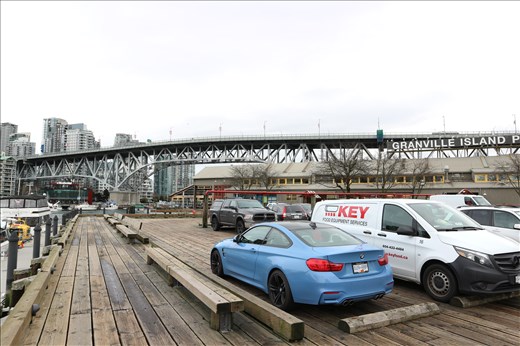 Some parking on Granville Island is on a dock!