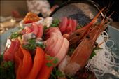 I wish I could remember the different types of sashimi on this plate. Incredible. Sterling ate one of the prawns whole!: by mirlingabroad, Views[459]