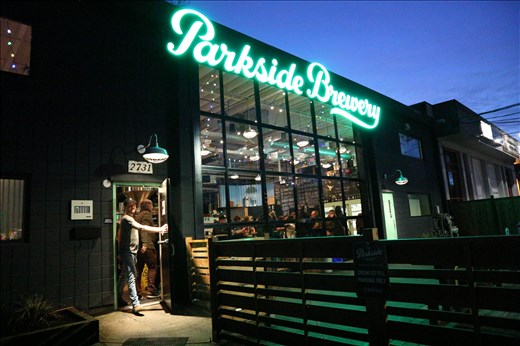 Stop 1 of the walking brewery tour of Port Moody: Parkside Brewery.