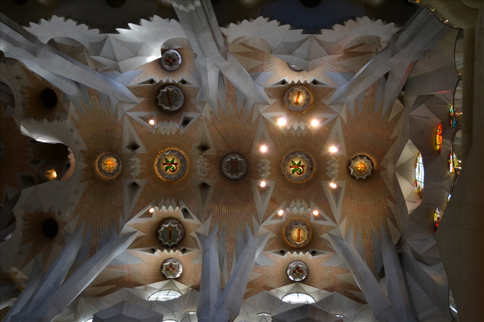 The roof of La Sagrada Familia. The church is financed solely by donations.