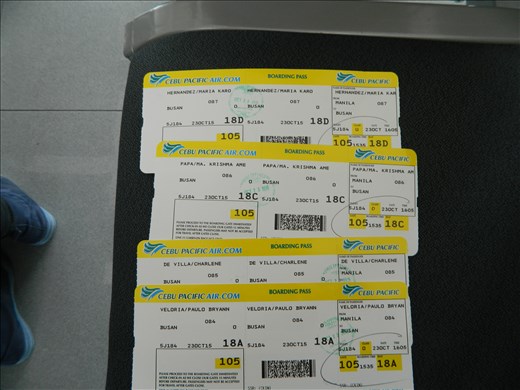 Our tickets to Busan