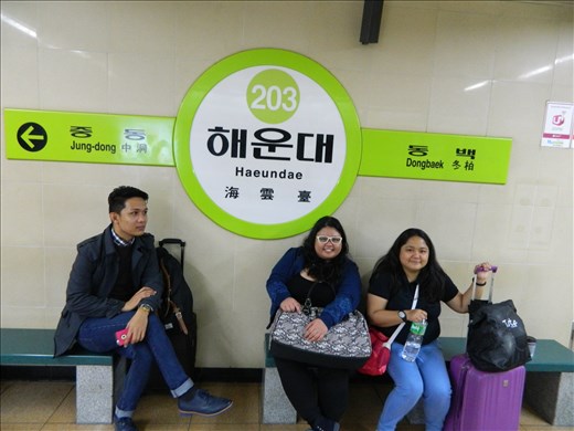 At Haeundae subway station...