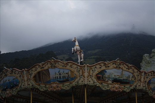 Searching for a ride and finding a carnival. 