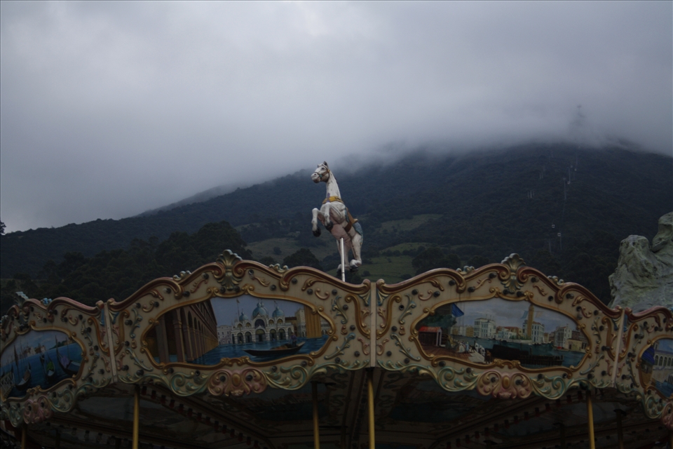 Searching for a ride and finding a carnival. 