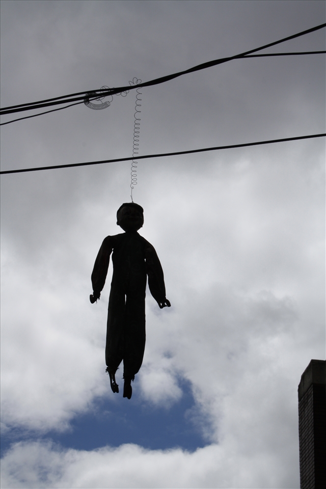 Columbian clown in the streets of Bogota.