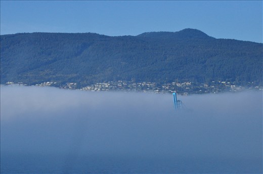 Eery perhaps but also tranquil. A normally busy harbour stands placid.