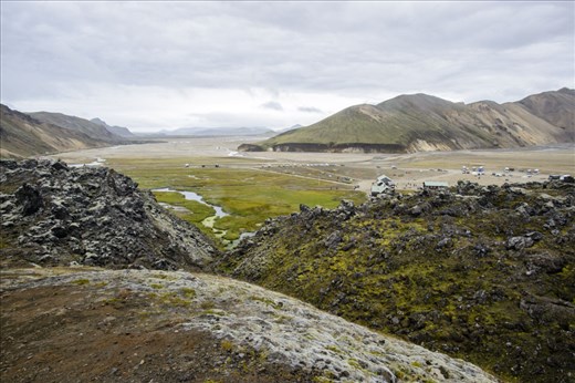 Looking back towards Landmannalaugar, the start of the rugged 55km trek.  