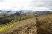 The trail down the Jökultungur is steep towards the dark papalagonite mountains.: by mkrauss, Views[728]