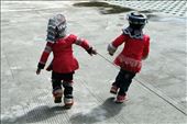 Two little Hani girls with the typical headpiece for children, Duoyishu, Yunnan.: by mlittlefoxes, Views[293]