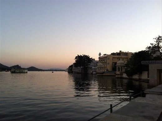 Lake Picchola at sunset -- view from our hotel