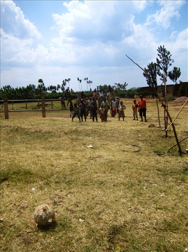 Football brings people together. I took a break from my fieldwork to shoot penalties with the local kids. I was one striker. They were more than a dozen goalies. I didn't exactly score. 