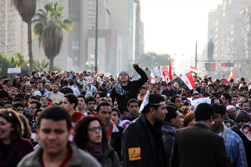 One of the protesting marches that erupted massively in 2012 repeating the same chanting from the beginning of the Egyptian revolution in 2011, call for the end of the dictatorship in the current and any upcoming Egyptian system rules without real democracy and true promises.